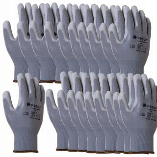 Rękawice KPS Proof Powlekane Poliuretanem Rękawiczki Ochronne Szare 6/XS-11/XXL opakowanie 10 PAR