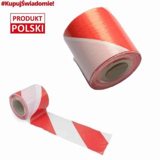 TAŚMA OSTRZEGAWCZA Znakująca Biało-Czerwona szerokość 70 mm długość 100 m