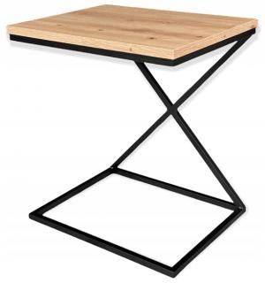 Stolik nocny pomocnik loft metal dąb artisan