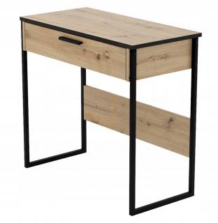 Toaletka / konsola "FORESTO" dąb artisan + czarny 80cm, czarne U