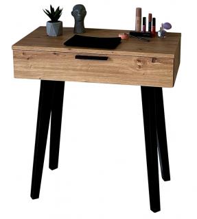 Toaletka / konsola "LENA" dąb artisan 75cm, bukowe czarne nóżki