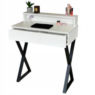Toaletka / konsola "LENA PLUS" biały mat 75cm, czarne X