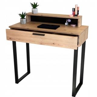 Toaletka / konsola "LENA PLUS" dąb artisan 90cm, czarne U