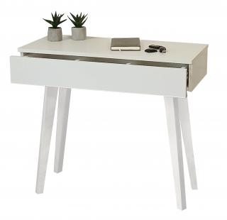 Toaletka / konsola "VOGA" biała mat 90cm, białe nóżki
