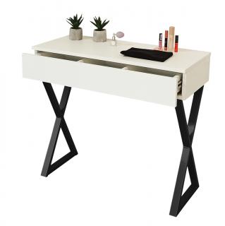 Toaletka / konsola "VOGA" biała mat 90cm, czarny X