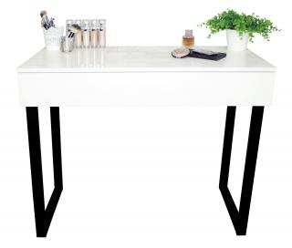 Toaletka / konsola "VOGA" biała połysk 90cm, czarne U