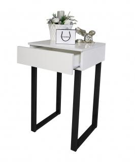 Toaletka / konsola "VOGA MINI" biała połysk 45cm, czarny U