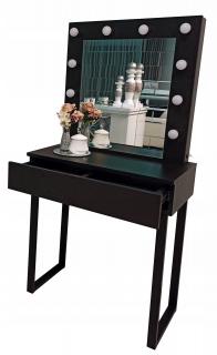 Toaletka z lustrem  "LENA BLACK "mat, 75cm, czarne U