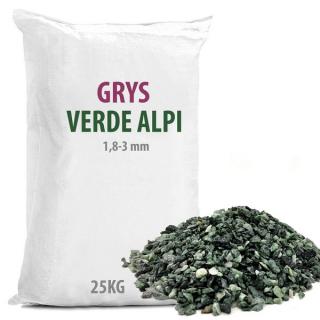 Drobny Grys Ozdobny Verde Alpi - Marmur 1,8-3mm Włoski Grys o Zielonym Kolorze Idealny do Twojego Ogrodu !
