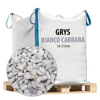 Grys Ogrodowy Bianco Carrara 16-21 mm  - Big Bag Biało Szary Grys Ozdobny do Ogrodu Bianco Carrera 16-21mm