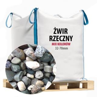 Kamienie Rzeczne 32-72 mm  - Big Bag Żwir rzeczny płukany 32-72mm