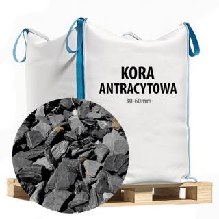 Kora Antracytowa 30-60mm - Kamienie Ogrodowe - Big Bag Czarne Kamienie Ogrodowe -  Łupek 3-6cm