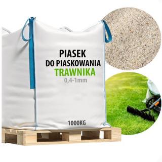 Piasek do Piaskowania Trawnika 0,4-1mm -  Tona w Worku Typu Big Bag Tona piasku do piaskowania w wygodnym worku Big bag