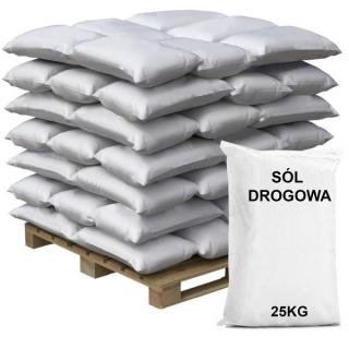 Sól Drogowa  - Tona Workowana po 25KG 1000kg Soli drogowej - w wygodnych workach