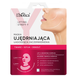 L'BIOTICA Lifting Strefy Y Ujędrniająca maska do twarzy łagodząca zaczerwienienia 1 sztuk