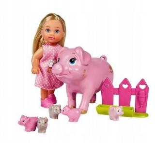 Lalka Evi Love z ciężarną świnką w ciąży Simba