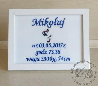 Metryczka dla dziecka - prezent na Narodziny, Chrzest, Roczek
