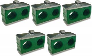 5x OBEJMA PODWÓJNA 22 mm MOCOWANIE PRZEWODÓW HYDRAULICZNYCH