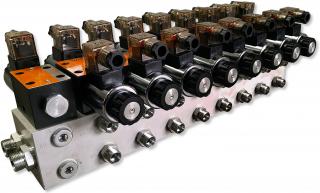 ROZDZIELACZ HYDRAULICZNY CETOP 8 SEKCYJNY 60L ELEKTRYCZNY 230V