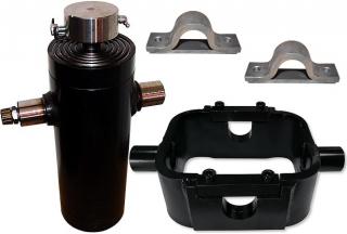 SIŁOWNIK HYDRAULICZNY PRZYCZEP 1237mm 8T WYWRÓT NA 3 STRONY + MOCOWANIA