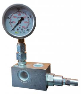 Zawór Hydrauliczny Przelewowy 1/2 70L MANOMETR 400