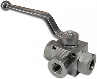 ZAWÓR HYDRAULICZNY RĘCZNY KULOWY 3 DROGOWY 1/4 25L