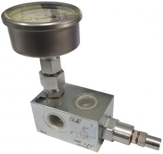 ZAWÓR PRZELEWOWY 3/8 45L MANOMETR 250 Z PRZYŁĄCZEM TYLNYM