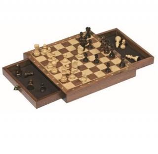Goki drewniane szachy magnetyczne z szufladami