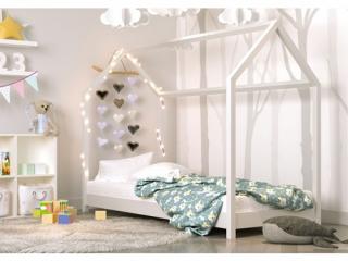 Łóżko domek dla dziecka Bella biała 180x80