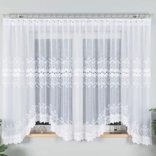 Firanka gotowa żakardowa BASTIA 180x450 cm kolor biały