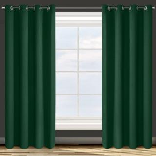 Zasłona gotowa PARISA 135x250 cm kolor ciemnozielony