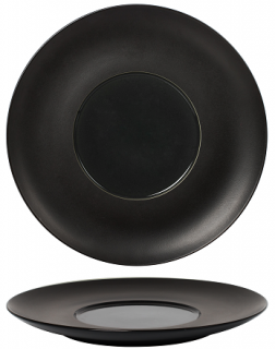 Talerz płaski z szerokim rantem 250 mm - Ambition Satin Black