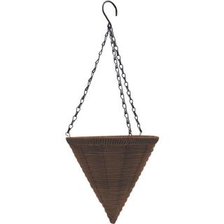 Donica wisząca stożek Eve, pleciona z tw. sztucznego, brązowa, ø 24 cm W: 24cm