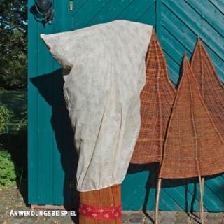 Duży worek z włókniny  (70g/m kw.) "Lilia", beżowy / brązowy, W:240 x S:200 cm, fi ok. 125 cm, z zamkiem błysk.