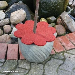 Dysk 40 cm z włókien kokosowych, Kwiat, kolor czerwony.