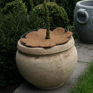 Dysk 40 cm z włókien kokosowych, Kwiat, kolor naturalny.