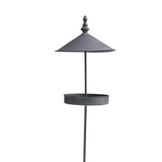 Karmnik metalowy dla ptaków- W:120 cm, średn. 20 cm,kolor szary - antyk