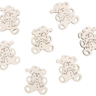 Konfetti Misie naturalne, H:3 cm, 12 sztuk