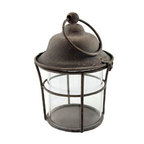 Latarnia metalowa mini -Magic- W:14 cm, średnica 10 cm, kolor szary-antyk