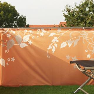 Osłona balkonowa z nadrukiem Fantazja, terakota W:90 x D:300 cm