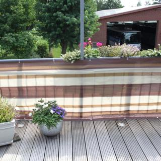 Osłona balkonowa z PE Design, brązowo-beżowa W:90 x D:300 cm