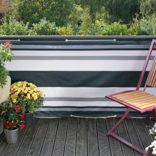 Osłona balkonowa z PE Design, szara-antracyt W:90 x D:500 cm