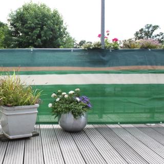 Osłona balkonowa z PE Design, zielono-beżowa W:90 cm x 25 m