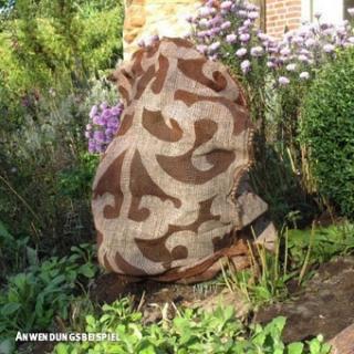 Worek jutowy z nadrukowanym wzorem, brązowy / beżowy, W:110 x S:60 cm, fi ok. 38 cm