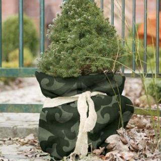 Worek jutowy z nadrukowanym wzorem, zielony, W:110 x S:60 cm, fi ok. 38 cm