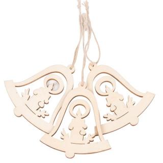 Zawieszka drewniana -dzwoneczki, 8 cm