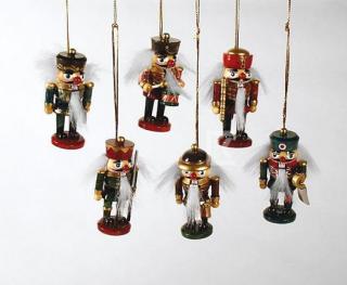 Zawieszka `Dziadek do orzechów` 7 cm, 12 sztuk