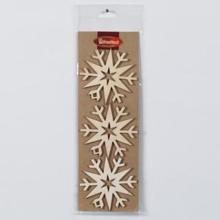 Zawieszka -Płatek śniegu, zestaw 3 sztuk,  8 cm