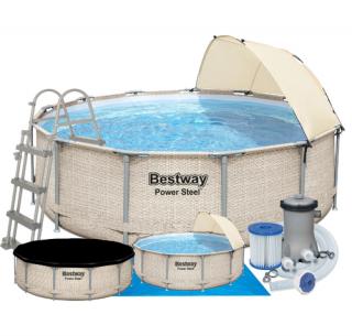 Basen stelażowy 396 x 107 cm z daszkiem BESTWAY nr kat 5614V - 8 w 1