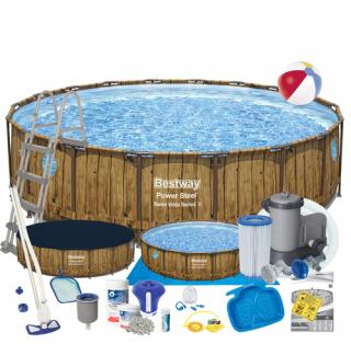 Basen stelażowy deski z oknami 549 x 122 cm BESTWAY nr kat 56977- 21w1
